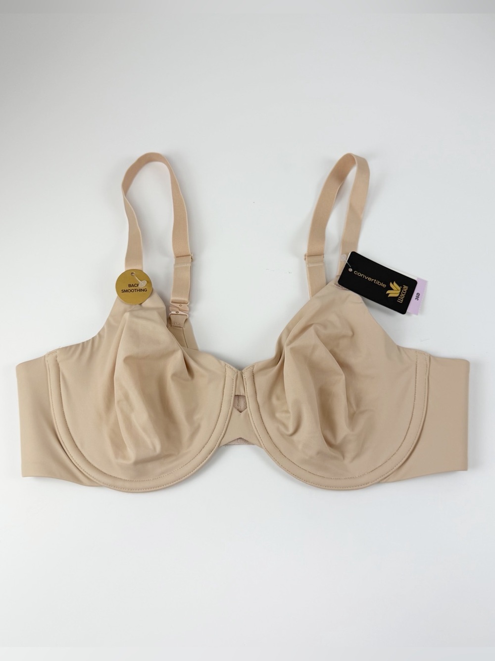 Wacoal Superbly Smooth Underwire Bra Womens 36D Beige Convertible NWT 855342